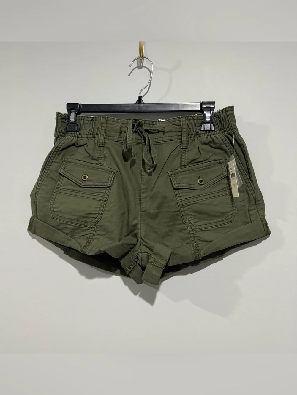 NWT Anthropologie Green Drawstring Cargo Women’s Shorts XS